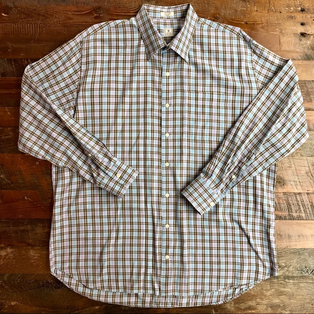 Peter Millar Blue Plaid Button Down